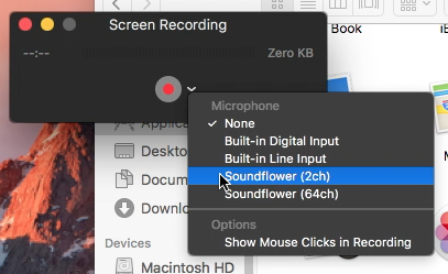 quicktime screen recording with sound