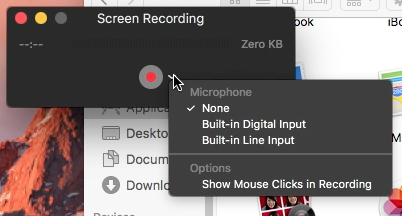 no sound on quicktime screen recording
